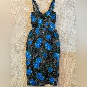 Vixen pencil dress , blue roses